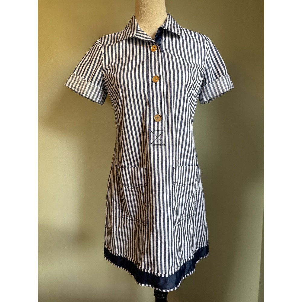 1901 Nordstrom Striped mini Dress Navy White Petite 4 NWT costal preppy resort y